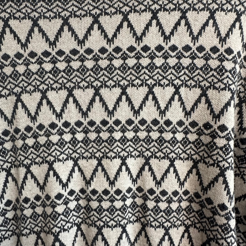 LOFT Fair Isle Cardigan Sweater Southwestern Womens XL Neutral Wool Quiet Luxury - Picture 5 of 7